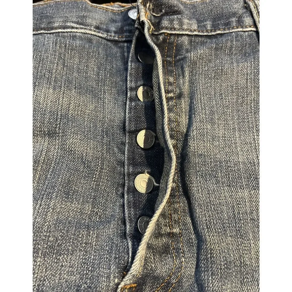 Levi's 501 Mens Jeans Button Fly Straight Leg Blue Size W40 L30